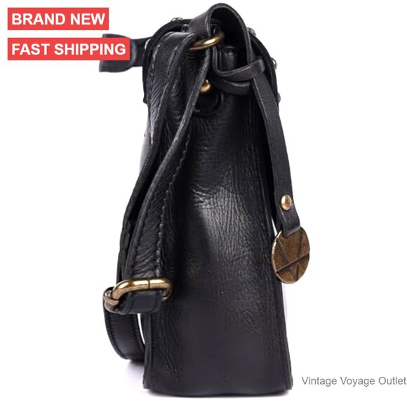 Italian Leather Crossbody Bag with Studs, Medium Size for Everyday Use - Picture 6 of 7